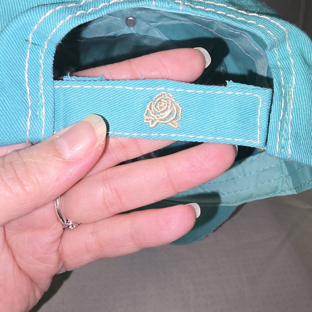 Ashlyn Rose Aqua Amen Har with White Embroidery NEW - Picture 2 of 2